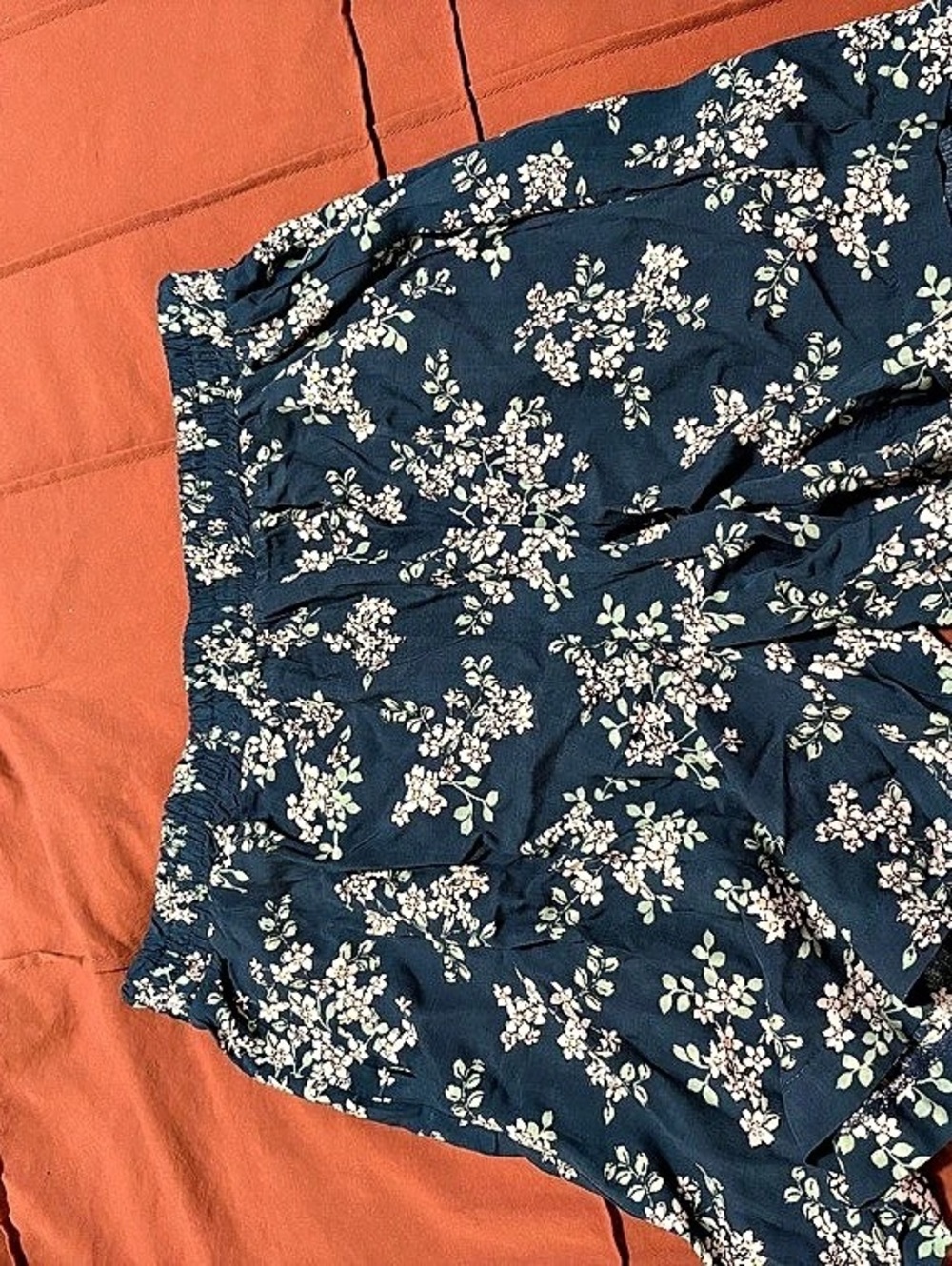 Sew in Love Floral High Waist Shorts in Blue